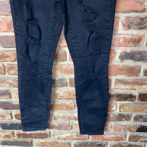 SO Black Wash Denim Vintage Vibe High Rise Ankle Skinny Jeans Women's Size 9/29W - Picture 3 of 7